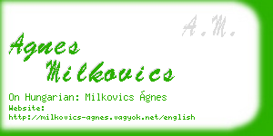 agnes milkovics business card