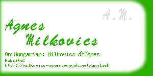 agnes milkovics business card